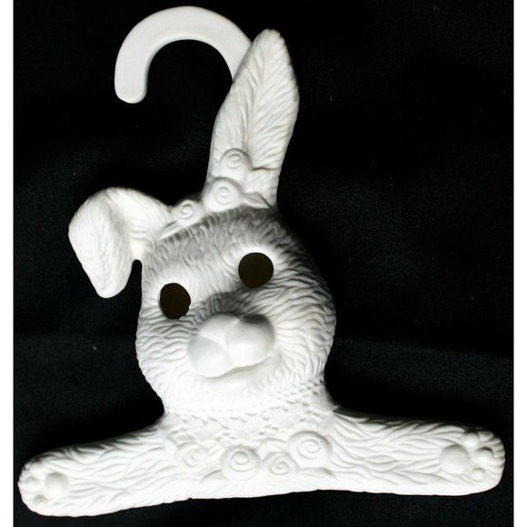 1993 Gallery Collection Porcelain Ready Paint Nursery Baby Hanger Rabbit Bunny - Picture 1 of 6